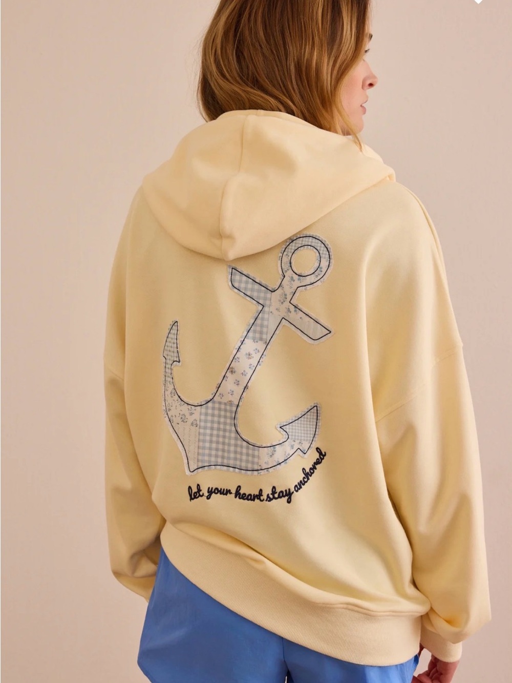 Altar'd State Butter Yellow Anchor Sweatshirt